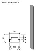 DITON LINIE DŘEVA QUICK WALL WOOD Sloupek dělený průběžný 210 DUB tmavý - 25/11/300cm